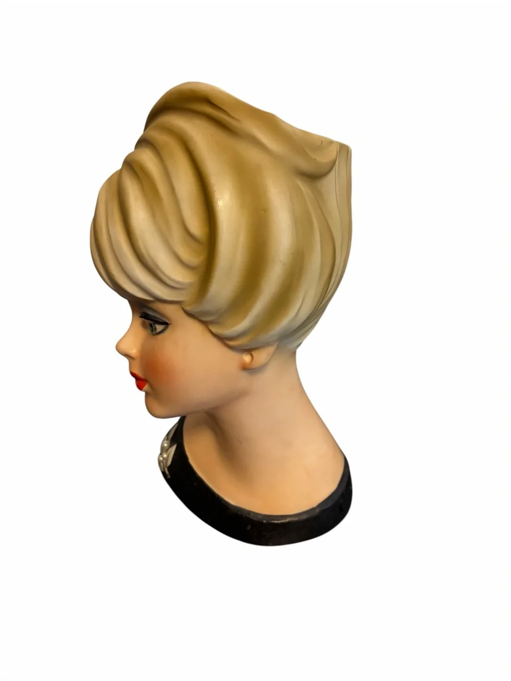 Vintage Napcoware C7471 Blonde Lady Head Vase Pearl Brooch Ceramic 60s Japan